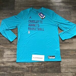 Nike Jordan Charlotte Hornets NBA Authentics Engineered Dri-Fit Shirt XL-Tall